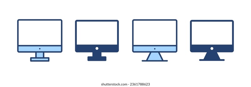 Computer icon vector. computer monitor sign and symbol