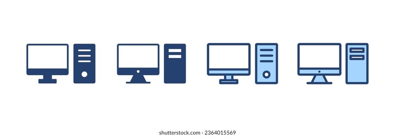 Computer icon vector. computer monitor sign and symbol