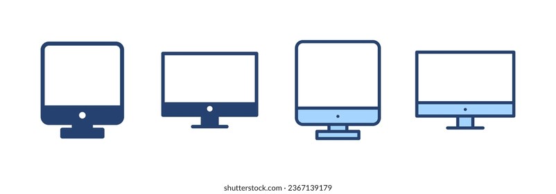 Computer icon vector. computer monitor sign and symbol