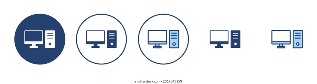 Computer icon vector. computer monitor sign and symbol