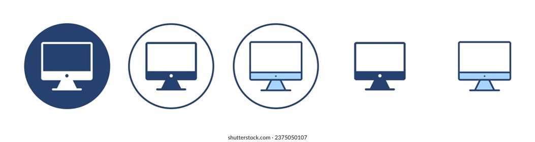 Computer icon vector. computer monitor sign and symbol