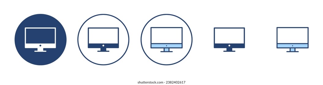 Computer icon vector. computer monitor sign and symbol