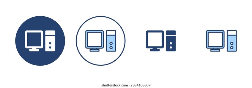 Computer icon vector. computer monitor sign and symbol