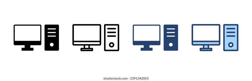 Computer icon vector. computer monitor sign and symbol