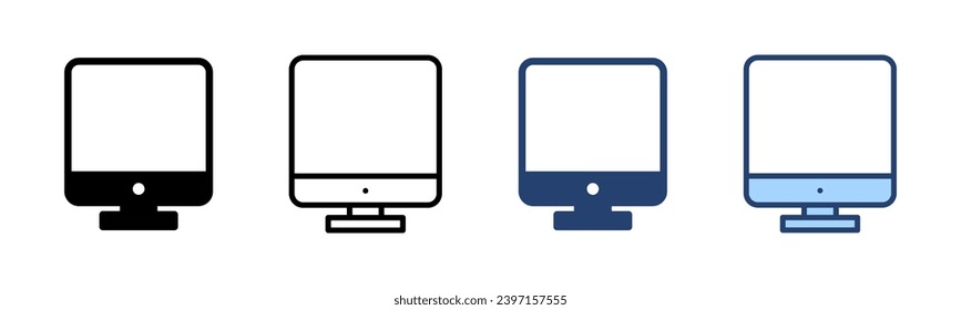 Computer icon vector. computer monitor sign and symbol