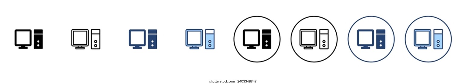 Computer icon vector. computer monitor sign and symbol