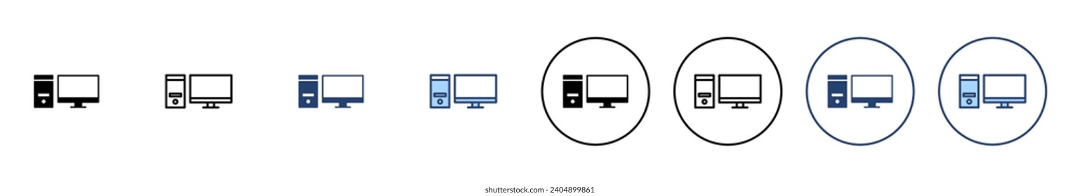 Computer icon vector. computer monitor sign and symbol