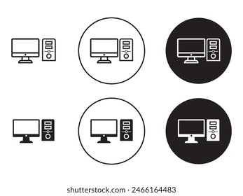 Computer icon vector. computer monitor sign and symbol, desktop pc monitor vector icon. computer display sign. tv screen icon, suitable for apps and websites UI