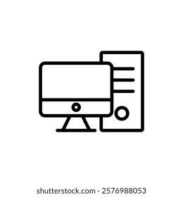 Computer icon vector. computer monitor sign and symbol