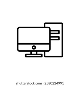 Computer icon vector. computer monitor sign and symbol