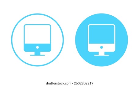 Computer icon vector. computer monitor sign and symbol