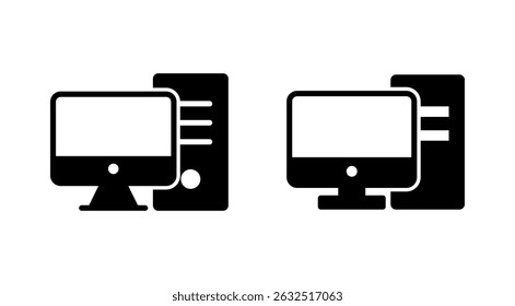 Computer icon vector. computer monitor sign and symbol