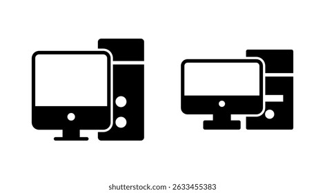 Computer icon vector. computer monitor sign and symbol