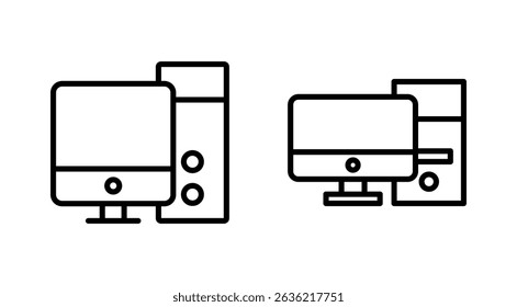 Computer icon vector. computer monitor sign and symbol