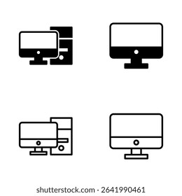 Computer icon vector. computer monitor sign and symbol