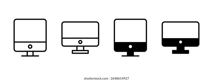 Computer icon vector. computer monitor sign and symbol