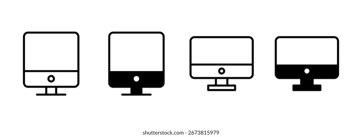 Computer icon vector. computer monitor sign and symbol