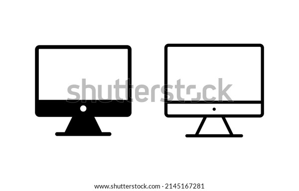 Computer\
icon vector. computer monitor sign and\
symbol
