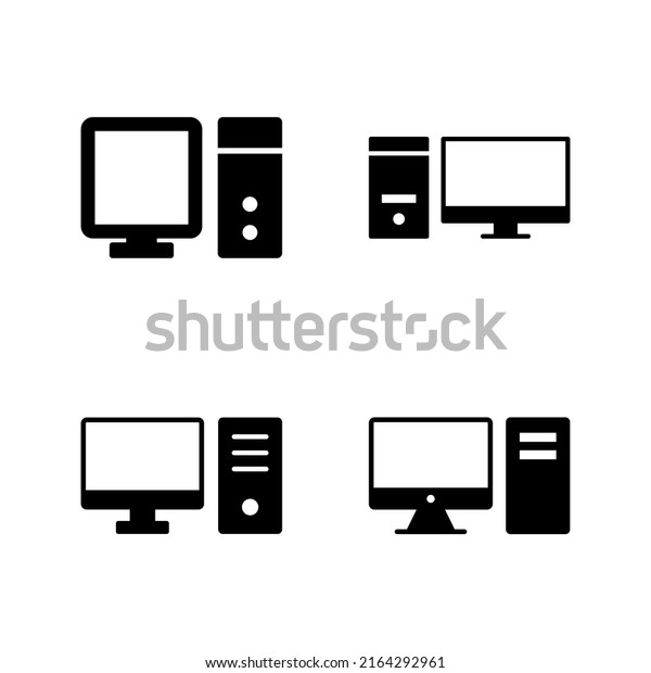 Computer\
icon vector. computer monitor sign and\
symbol