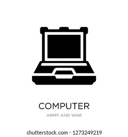 computer icon vector on white background, computer trendy filled icons from Army and war collection, computer simple element illustration