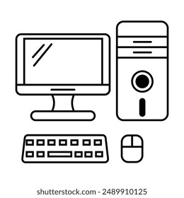 Computersymbol-Vektorgrafik auf weißem Hintergrund