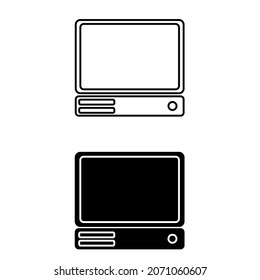 Computer  icon vector. pc illustration sign. device symbol. Laptop logo.