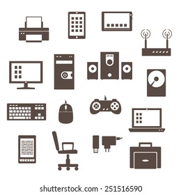 Computer icon. Vector set.