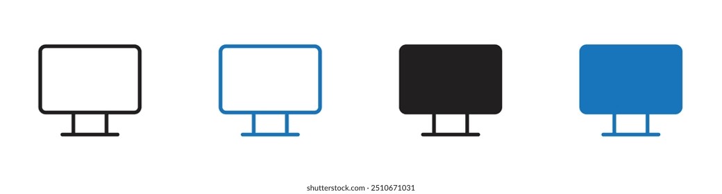 Computer icon Vector set outline
