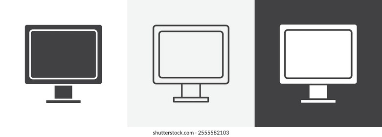 Computer icon vector set for ui designs