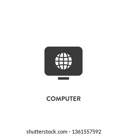 computer icon vector. computer sign on white background. computer icon for web and app