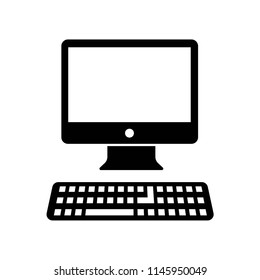 Computer icon vector icon. Simple element illustration. Computer symbol design. Can be used for web and mobile.