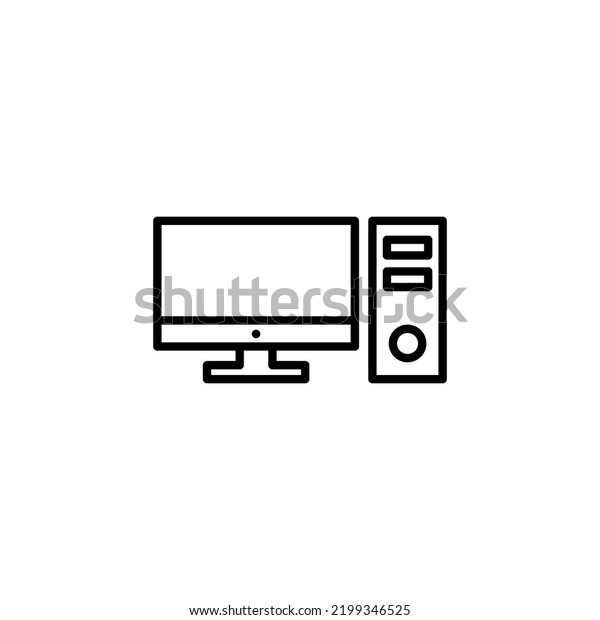 Computer icon vector for web and mobile app.\
computer monitor sign and\
symbol