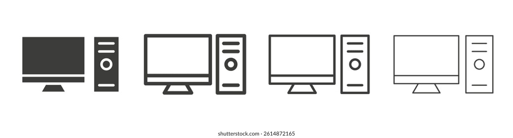 Computer icon vectors collection for website UI designs
