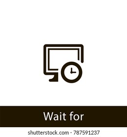 computer icon. wait for computer. sign design