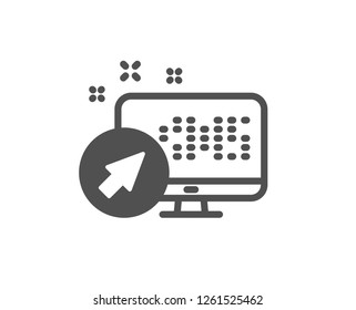 Computer icon. Web system sign. Monitor symbol. Quality design element. Classic style icon. Vector