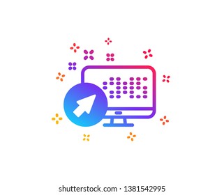 Computer icon. Web system sign. Monitor symbol. Dynamic shapes. Gradient design web system icon. Classic style. Vector