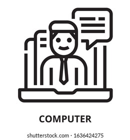 Computer icon for website, application, printing, document, poster design, etc.