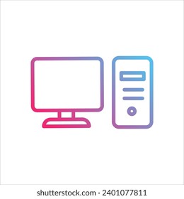  Computer icon with white background vector