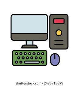 computer icon with white background vector stock illustration