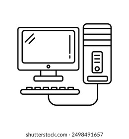 computer icon with white background vector stock illustration