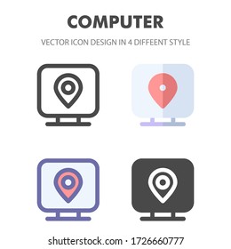 computer icon. for your web site design, logo, app, UI. Vector graphics illustration and editable stroke. EPS 10.