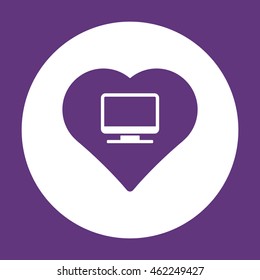  Computer  icon.Flat design.
