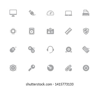 Computer Icons // 32 pixels Icons White Background - Vector icons designed to work in a 32 pixel grid at ten percent.