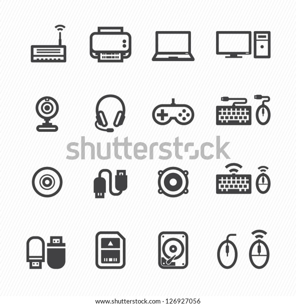 Computer Icons and and Computer Accessories\
Icons with White\
Background