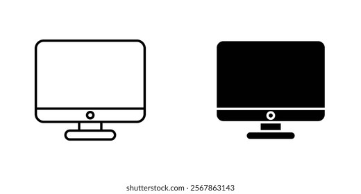 Computer icons collection in Filled flat and thin line style.