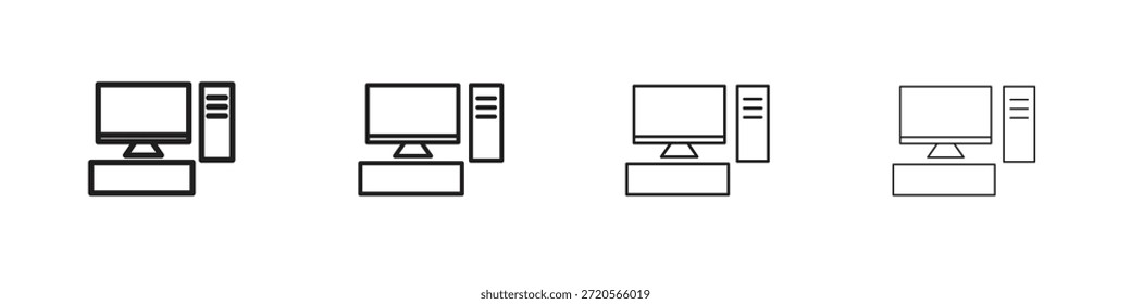 Computer icons designed in outline, line and stroke style