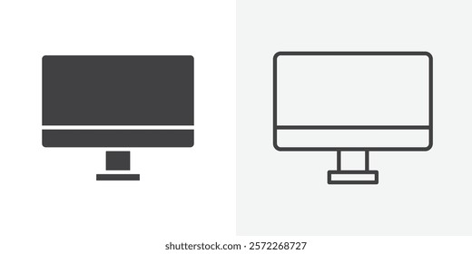 Computer icons. flat and line style set