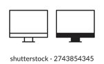 Computer icons. Line Illustration Vector Template. Clipart concept illustration