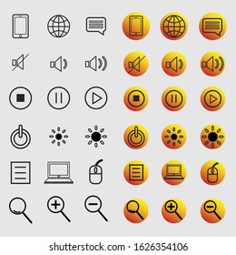 Computer icons with mainly on keyboard.vector illustration.