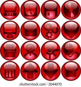 computer icons (marbles series) red
